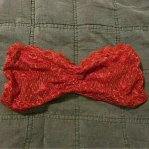 FREE PEOPLE Essential Lace Bandeau Bra Brick Red In Size Small
